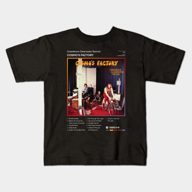 Creedence Clearwater Revival - Cosmo's Factory Tracklist Album Kids T-Shirt by 80sRetro